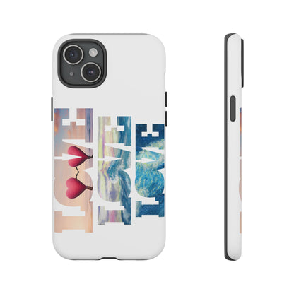 Phone Case - Beachy and Romantic Hearts Design for Those Who Love Love