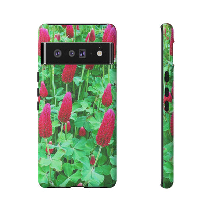 Cell Phone Cases - Ruby Red Clover Flowers And Heart Shaped Leaves