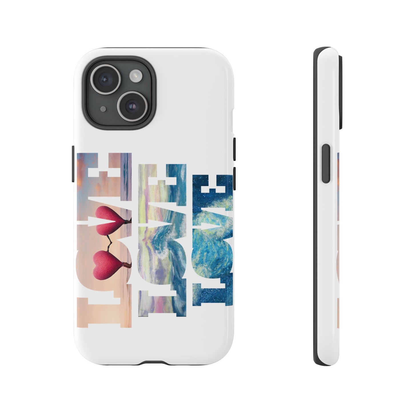 Phone Case - Beachy and Romantic Hearts Design for Those Who Love Love