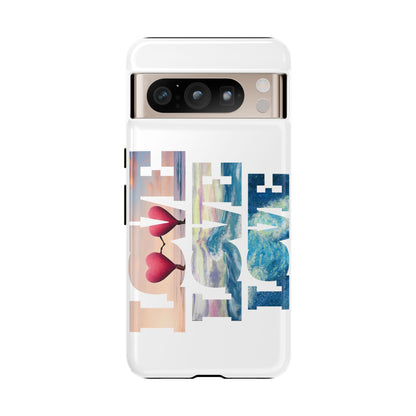 Phone Case - Beachy and Romantic Hearts Design for Those Who Love Love