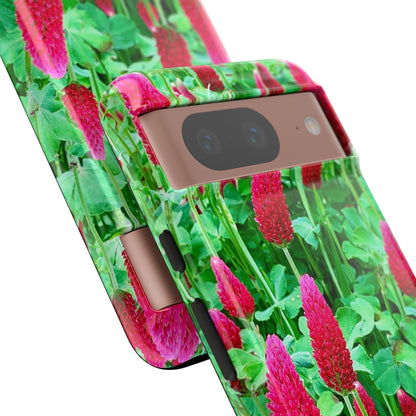 Cell Phone Cases - Ruby Red Clover Flowers And Heart Shaped Leaves