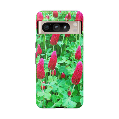 Cell Phone Cases - Ruby Red Clover Flowers And Heart Shaped Leaves