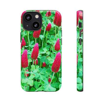 Cell Phone Cases - Ruby Red Clover Flowers And Heart Shaped Leaves