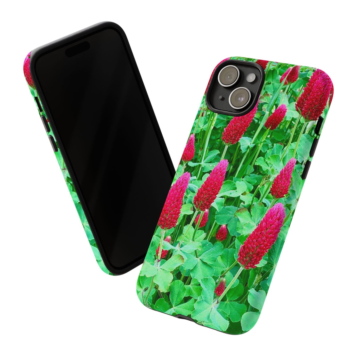 Cell Phone Cases - Ruby Red Clover Flowers And Heart Shaped Leaves