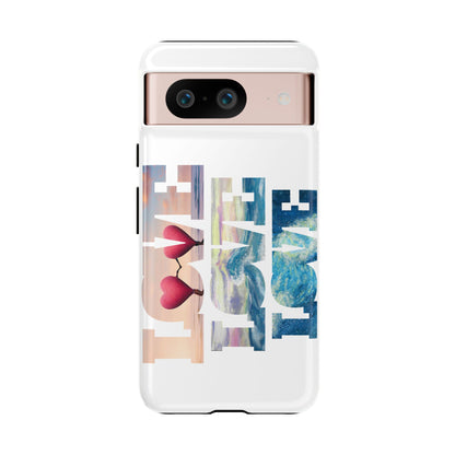 Phone Case - Beachy and Romantic Hearts Design for Those Who Love Love