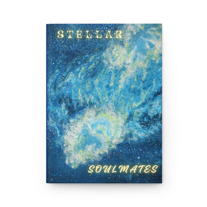 Hardcover Journal - Stellar Soulmates Nebula Painting For Astronomy Enthusiasts