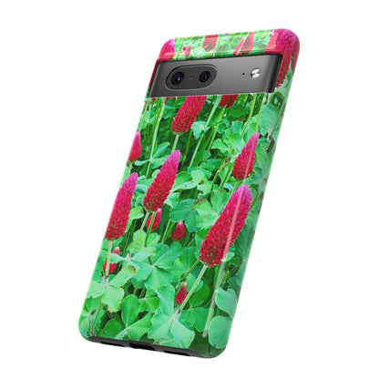 Cell Phone Cases - Ruby Red Clover Flowers And Heart Shaped Leaves