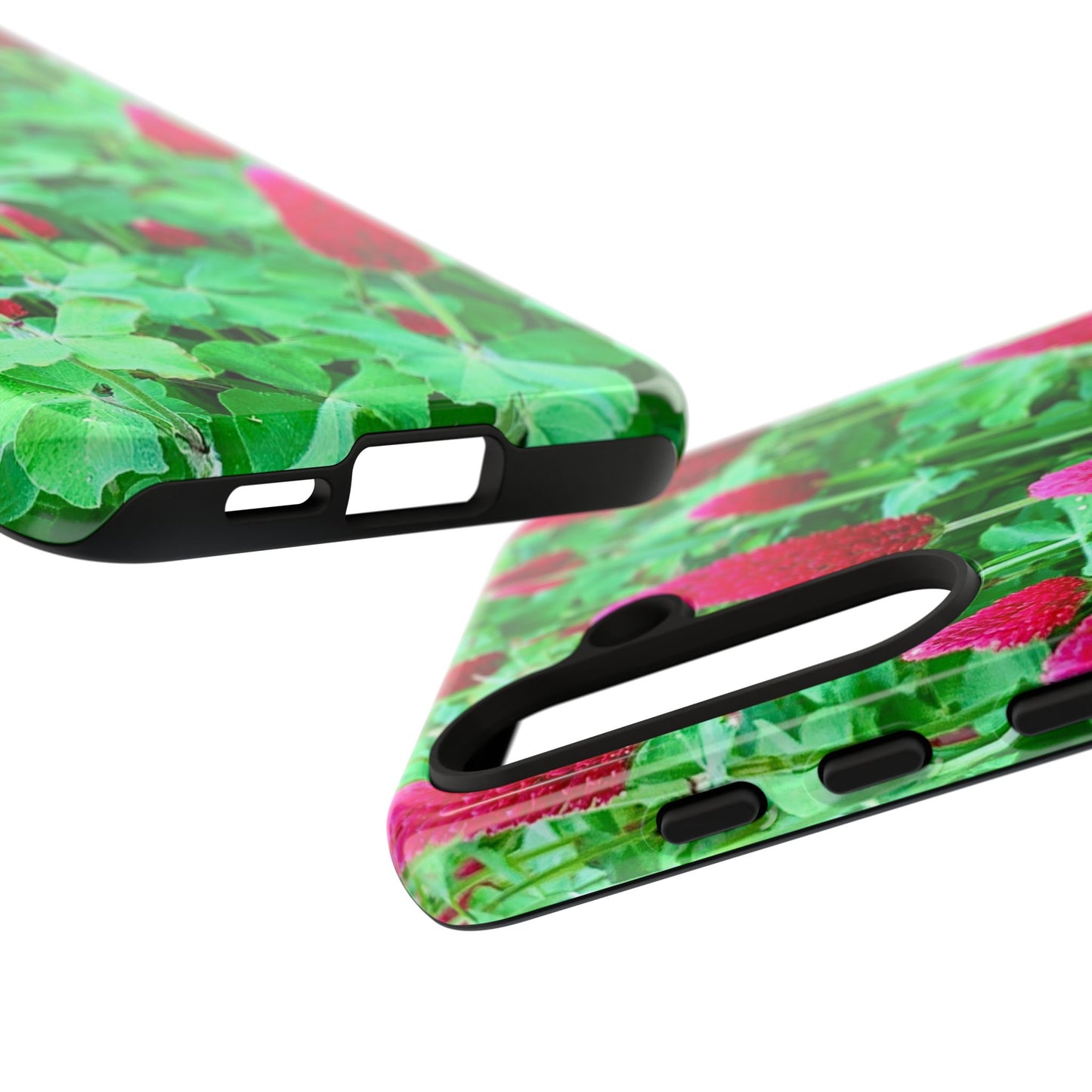 Cell Phone Cases - Ruby Red Clover Flowers And Heart Shaped Leaves