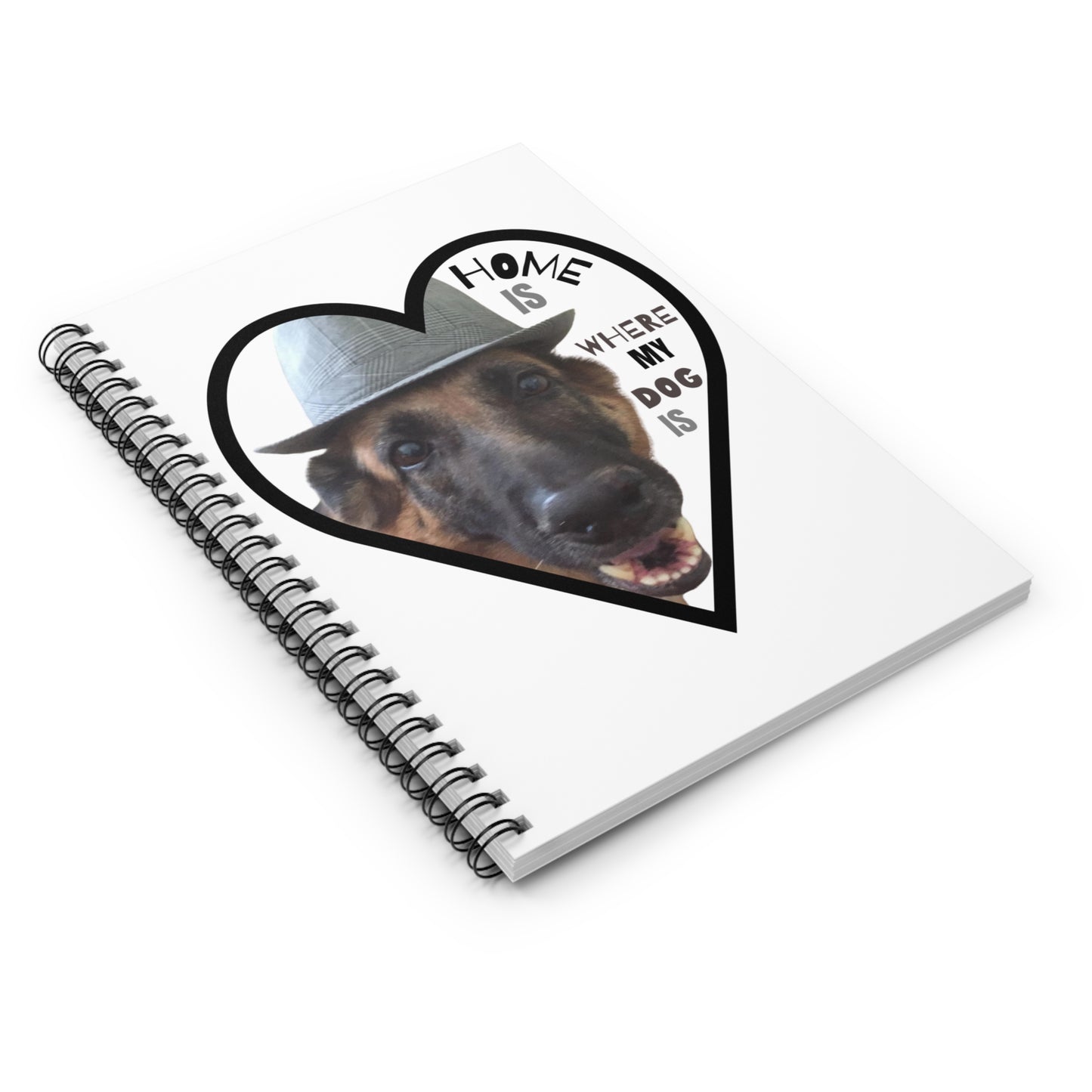 Home Is Where My Dog Is Spiral Notebook - Cute Dog Design, Perfect Gift for Pet Lovers