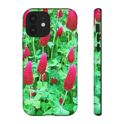 Cell Phone Cases - Ruby Red Clover Flowers And Heart Shaped Leaves