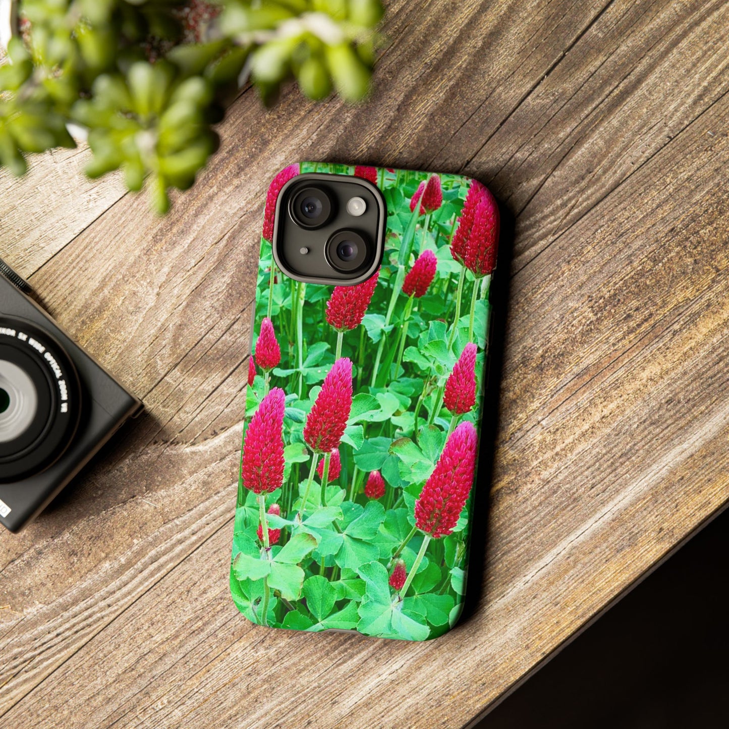 Cell Phone Cases - Ruby Red Clover Flowers And Heart Shaped Leaves