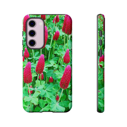 Cell Phone Cases - Ruby Red Clover Flowers And Heart Shaped Leaves