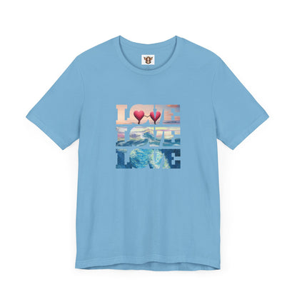 Beachy Romantic Hearts - Unisex Jersey Short Sleeve Tee