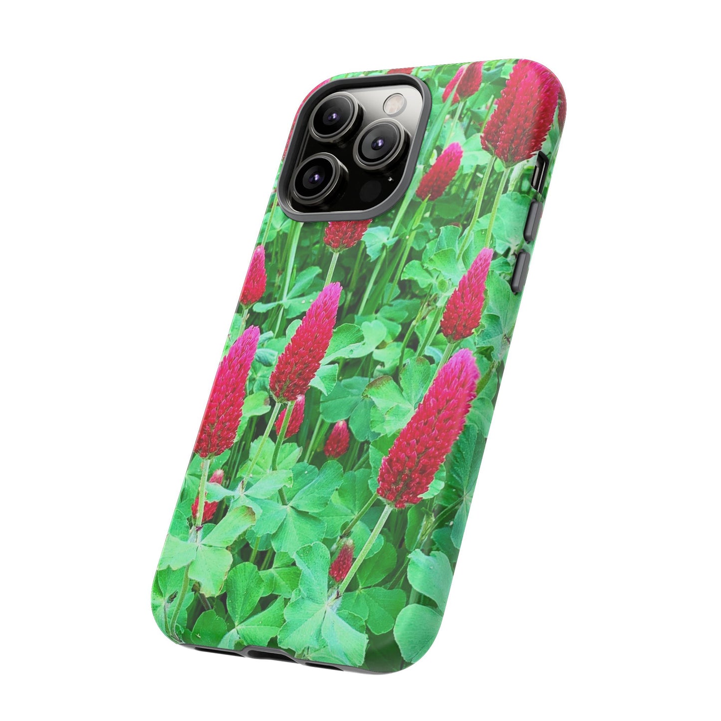 Cell Phone Cases - Ruby Red Clover Flowers And Heart Shaped Leaves