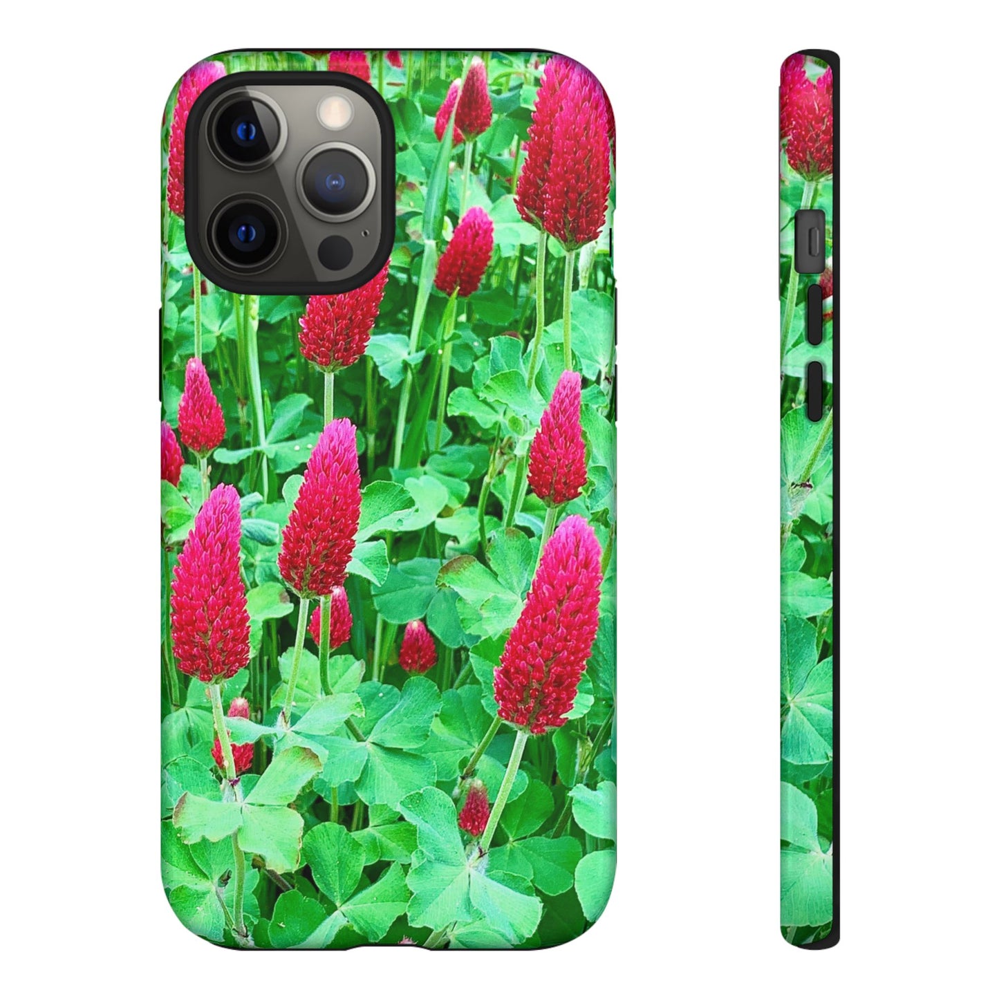 Cell Phone Cases - Ruby Red Clover Flowers And Heart Shaped Leaves