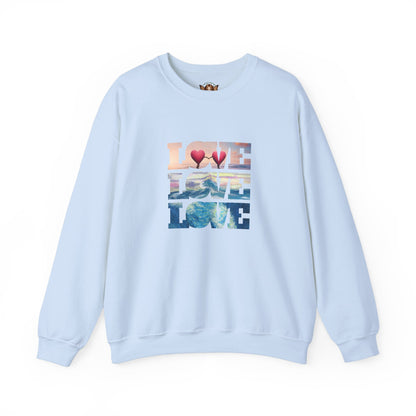 Beachy Romantic Hearts Crewneck Sweatshirt