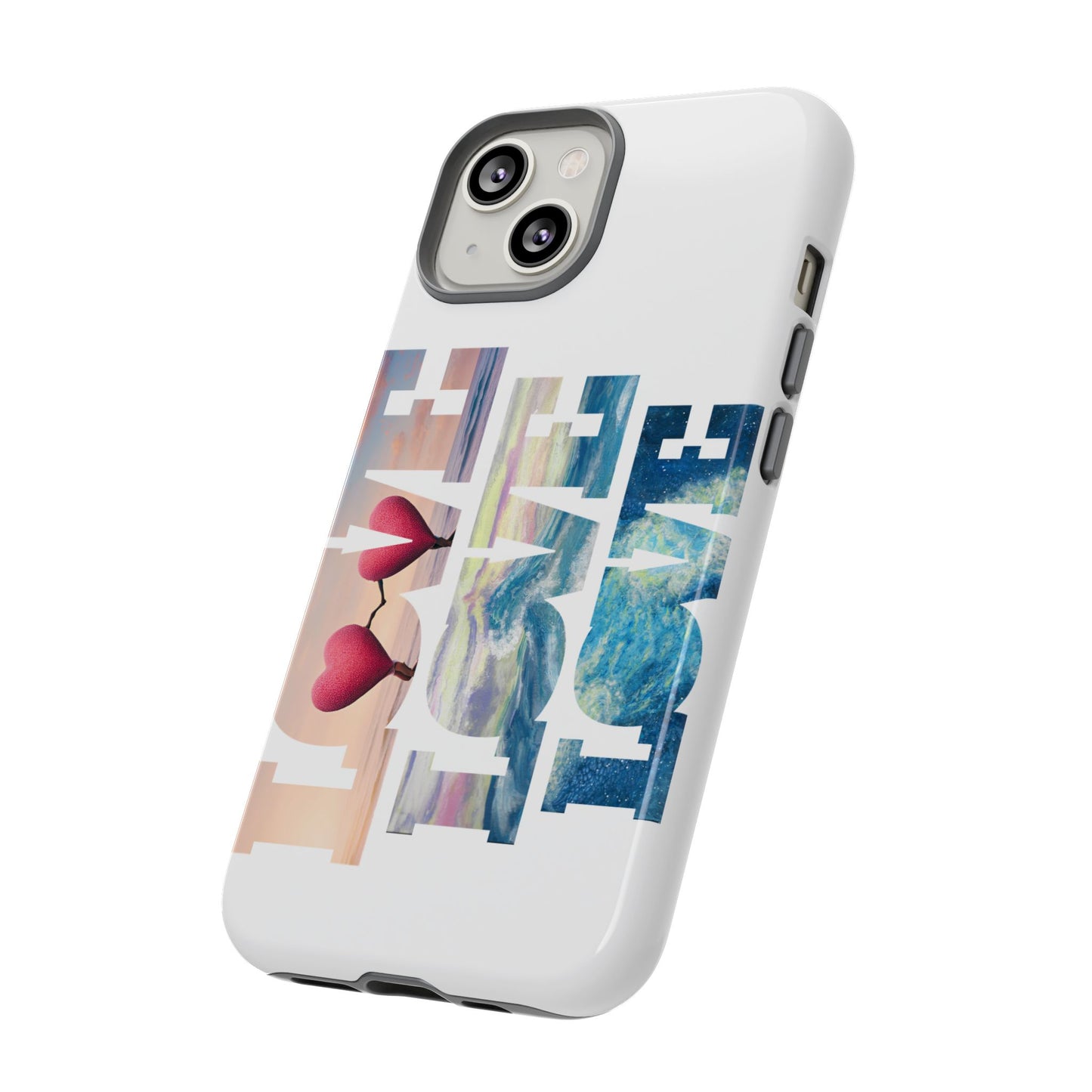 Phone Case - Beachy and Romantic Hearts Design for Those Who Love Love