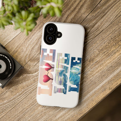 Phone Case - Beachy and Romantic Hearts Design for Those Who Love Love