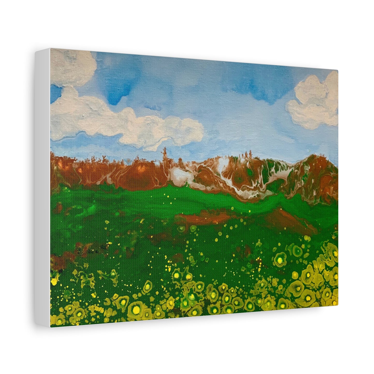 Matte Canvas, Mountain Landscape Original Painting