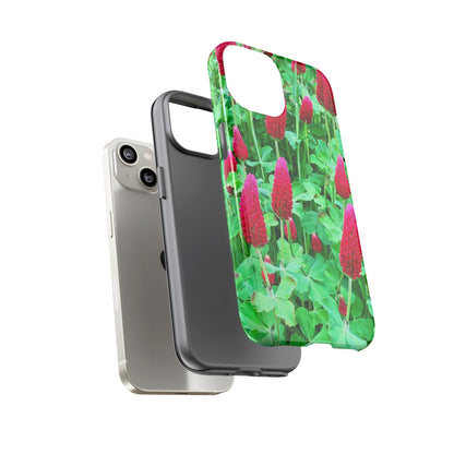 Cell Phone Cases - Ruby Red Clover Flowers And Heart Shaped Leaves