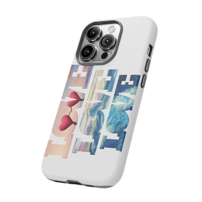 Phone Case - Beachy and Romantic Hearts Design for Those Who Love Love