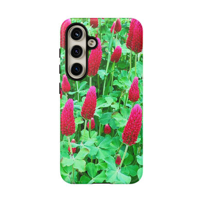 Cell Phone Cases - Ruby Red Clover Flowers And Heart Shaped Leaves