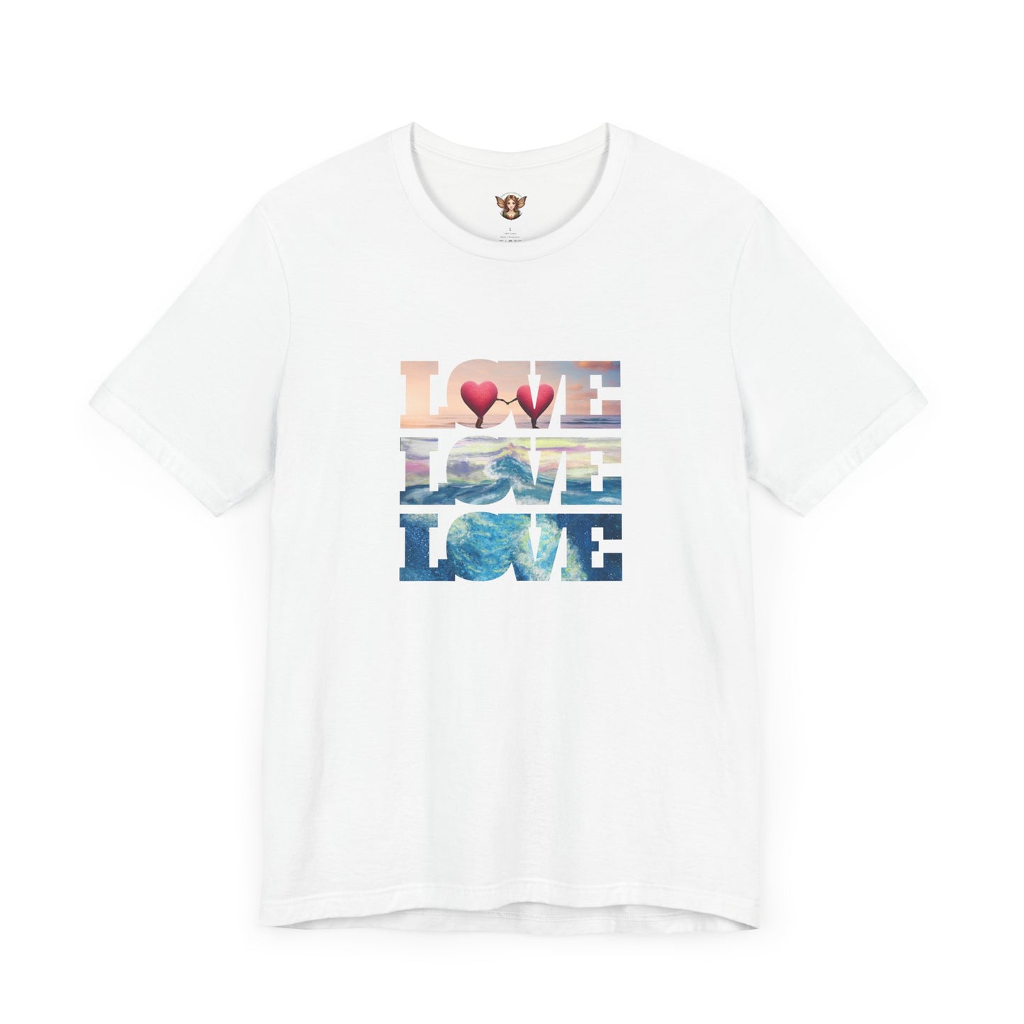 Beachy Romantic Hearts - Unisex Jersey Short Sleeve Tee