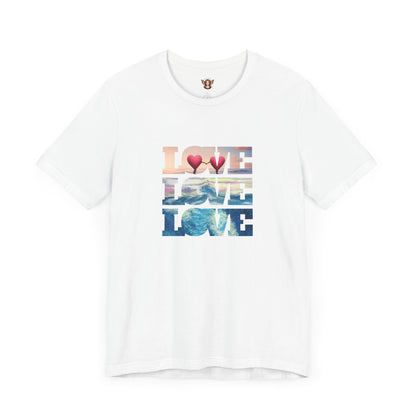 Beachy Romantic Hearts - Unisex Jersey Short Sleeve Tee