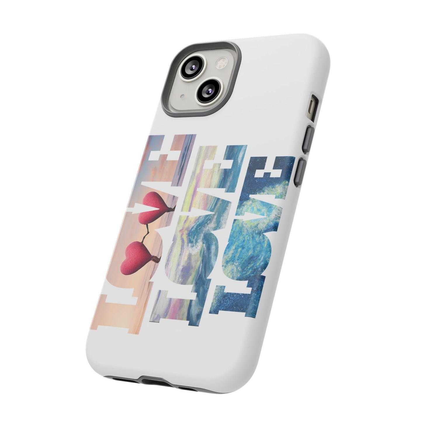 Phone Case - Beachy and Romantic Hearts Design for Those Who Love Love