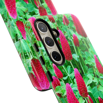 Cell Phone Cases - Ruby Red Clover Flowers And Heart Shaped Leaves