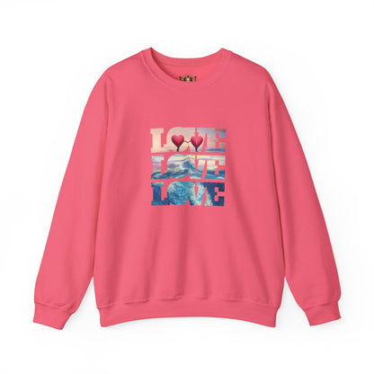 Beachy Romantic Hearts Crewneck Sweatshirt