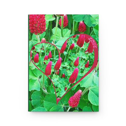 Hardcover Journal With Ruby Red Clover Flowers