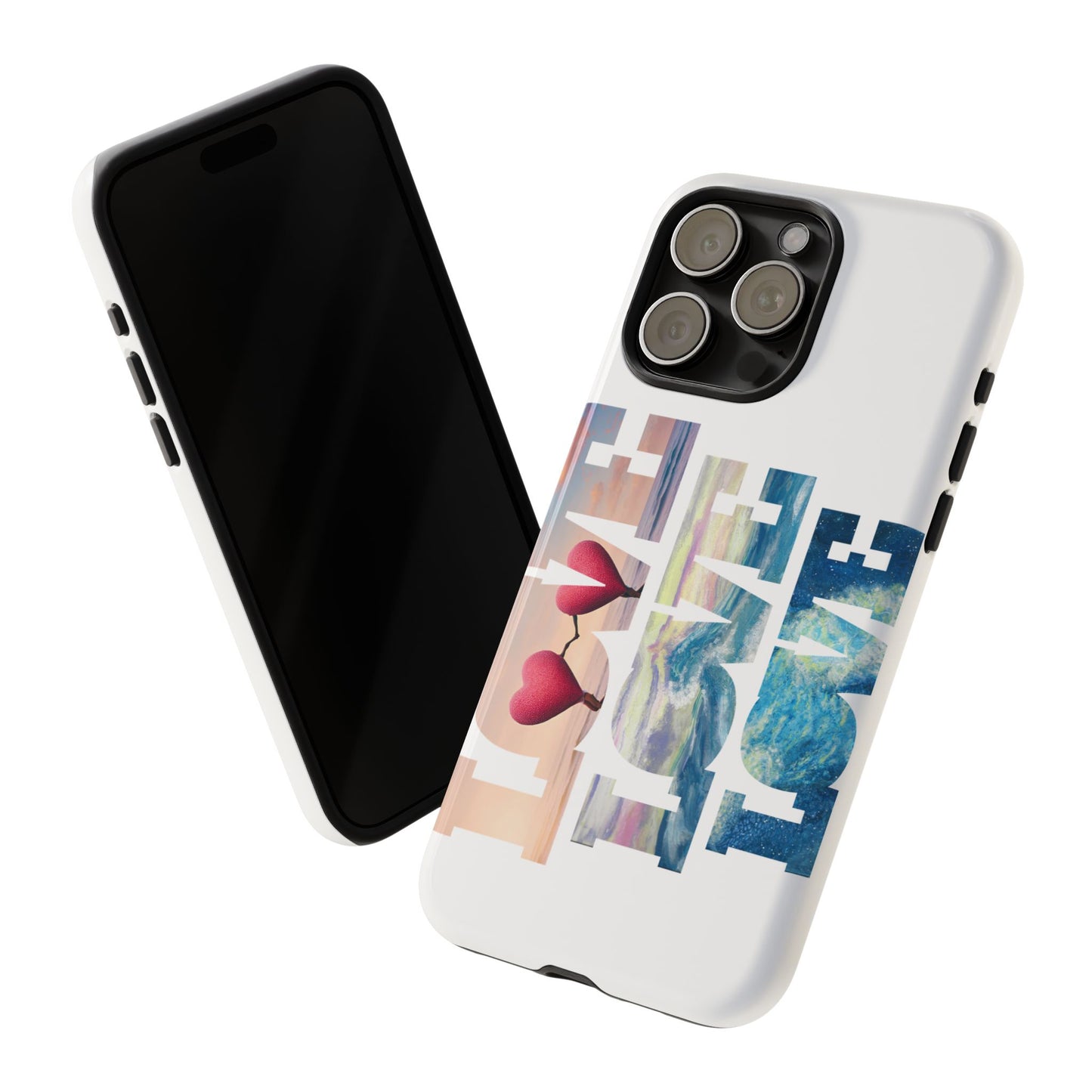 Phone Case - Beachy and Romantic Hearts Design for Those Who Love Love