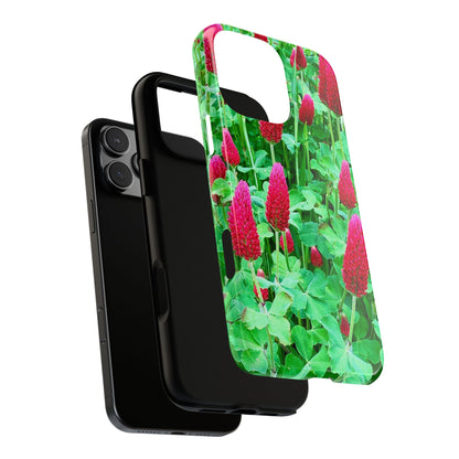 Cell Phone Cases - Ruby Red Clover Flowers And Heart Shaped Leaves