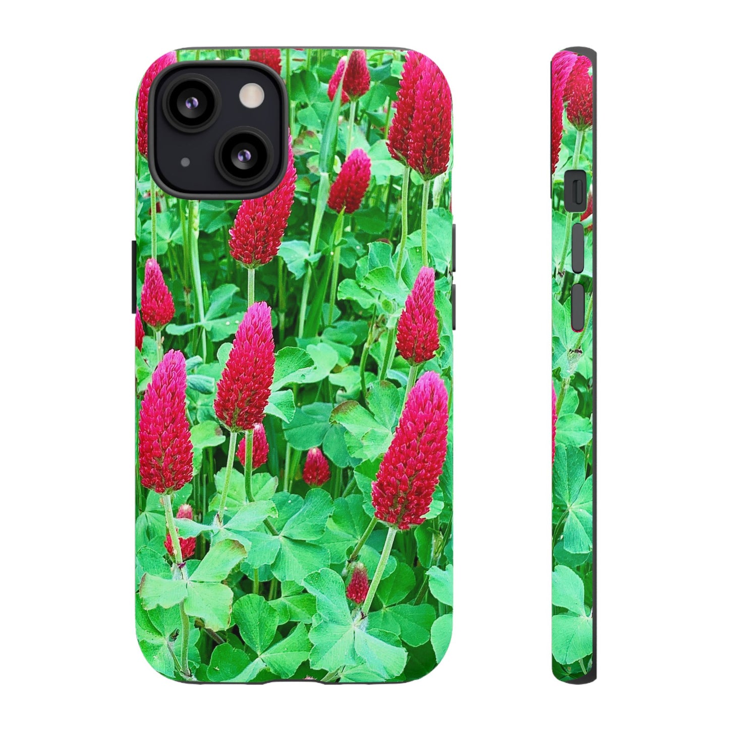 Cell Phone Cases - Ruby Red Clover Flowers And Heart Shaped Leaves