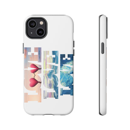 Phone Case - Beachy and Romantic Hearts Design for Those Who Love Love