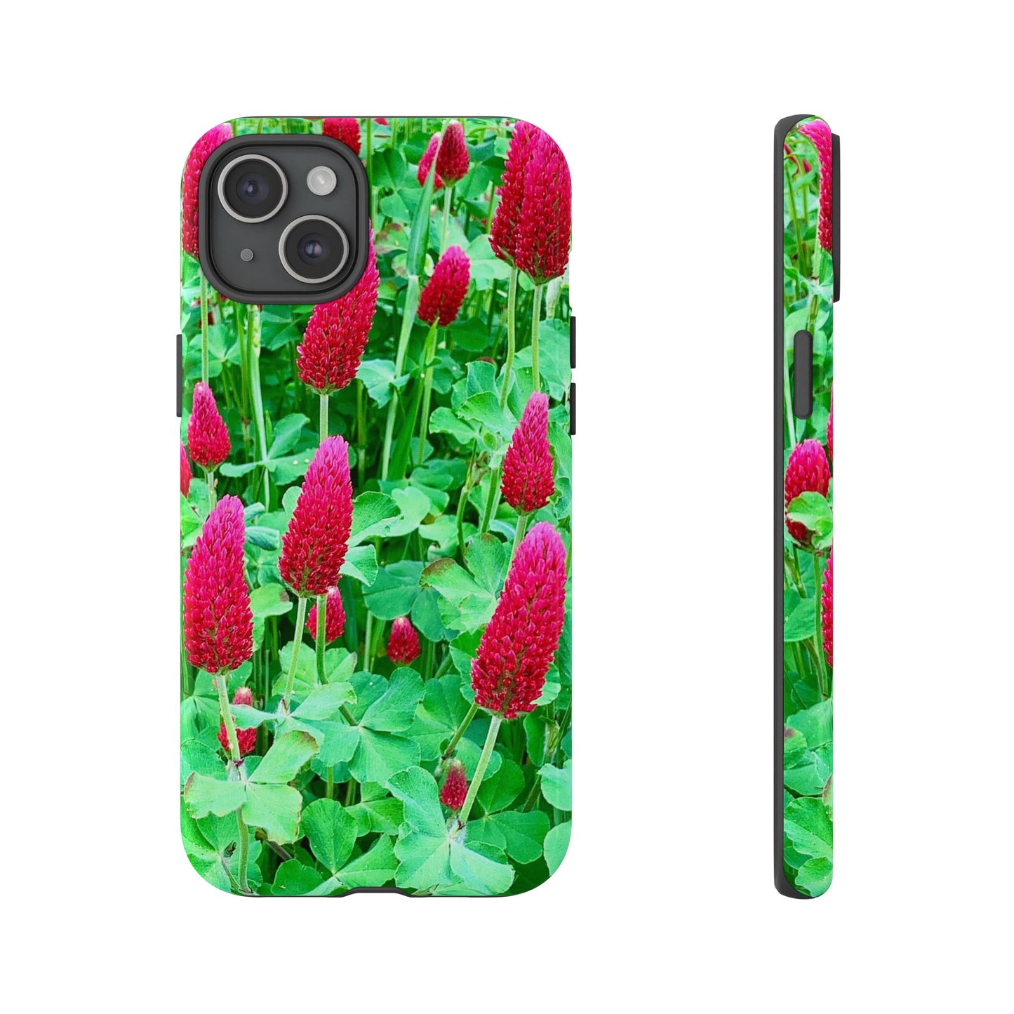 Cell Phone Cases - Ruby Red Clover Flowers And Heart Shaped Leaves