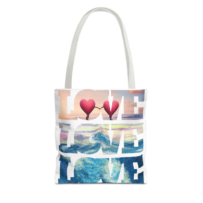 Heart Tote Bag - Romantic Love Beachy Design