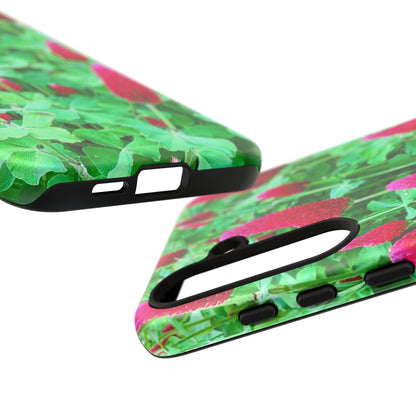 Cell Phone Cases - Ruby Red Clover Flowers And Heart Shaped Leaves