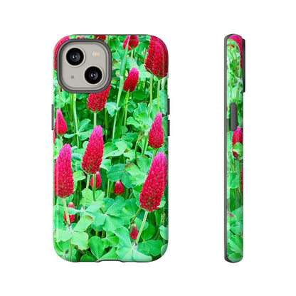 Cell Phone Cases - Ruby Red Clover Flowers And Heart Shaped Leaves