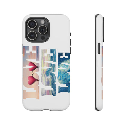 Phone Case - Beachy and Romantic Hearts Design for Those Who Love Love