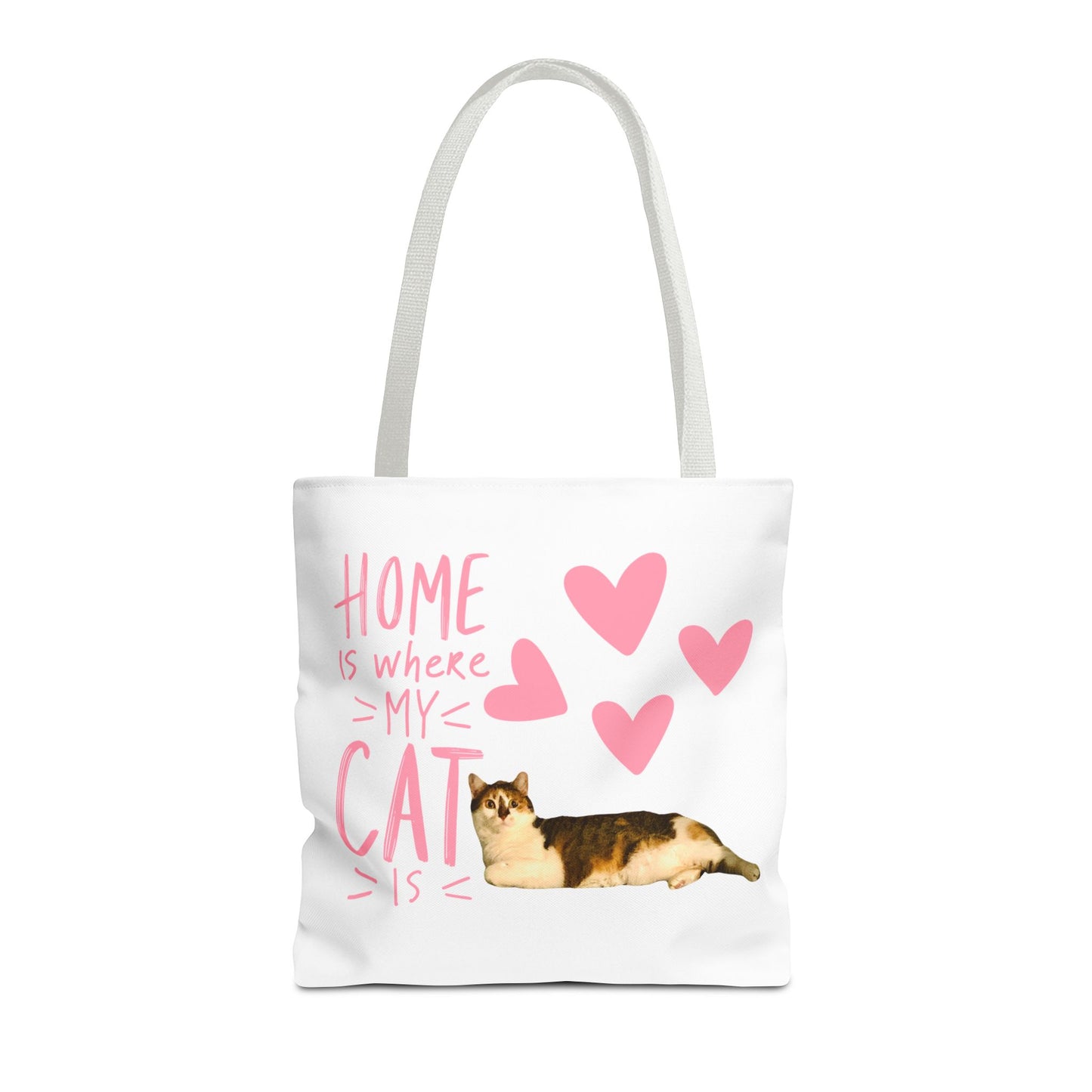 Cat Lover Tote Bag - 'home is where my cat is'