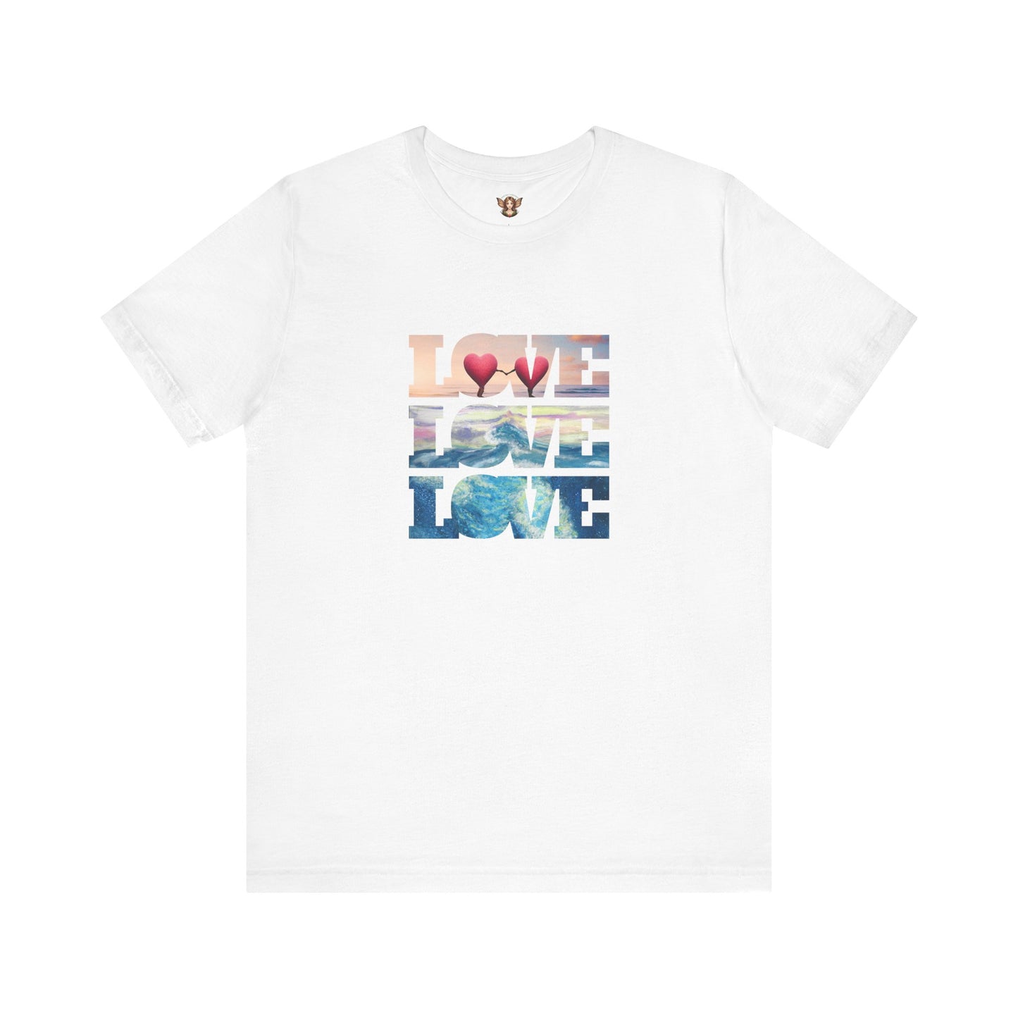 Beachy Romantic Hearts - Unisex Jersey Short Sleeve Tee