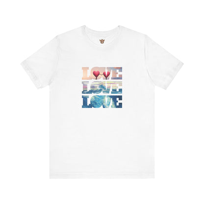 Beachy Romantic Hearts - Unisex Jersey Short Sleeve Tee