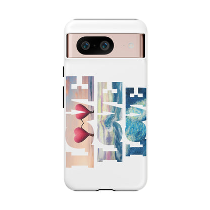 Phone Case - Beachy and Romantic Hearts Design for Those Who Love Love