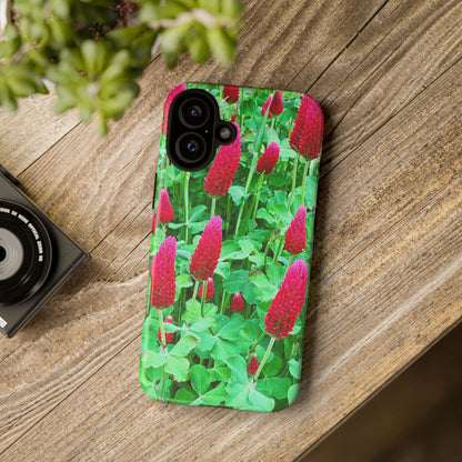 Cell Phone Cases - Ruby Red Clover Flowers And Heart Shaped Leaves