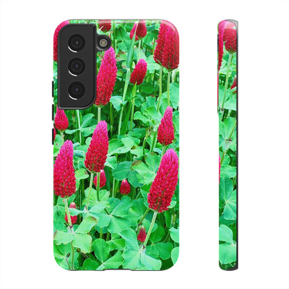 Cell Phone Cases - Ruby Red Clover Flowers And Heart Shaped Leaves