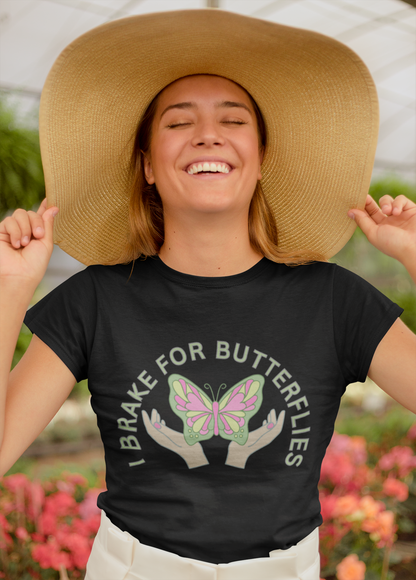 Butterfly Tee - Whimsical Nature Lovers - 'I Brake for Butterflies'