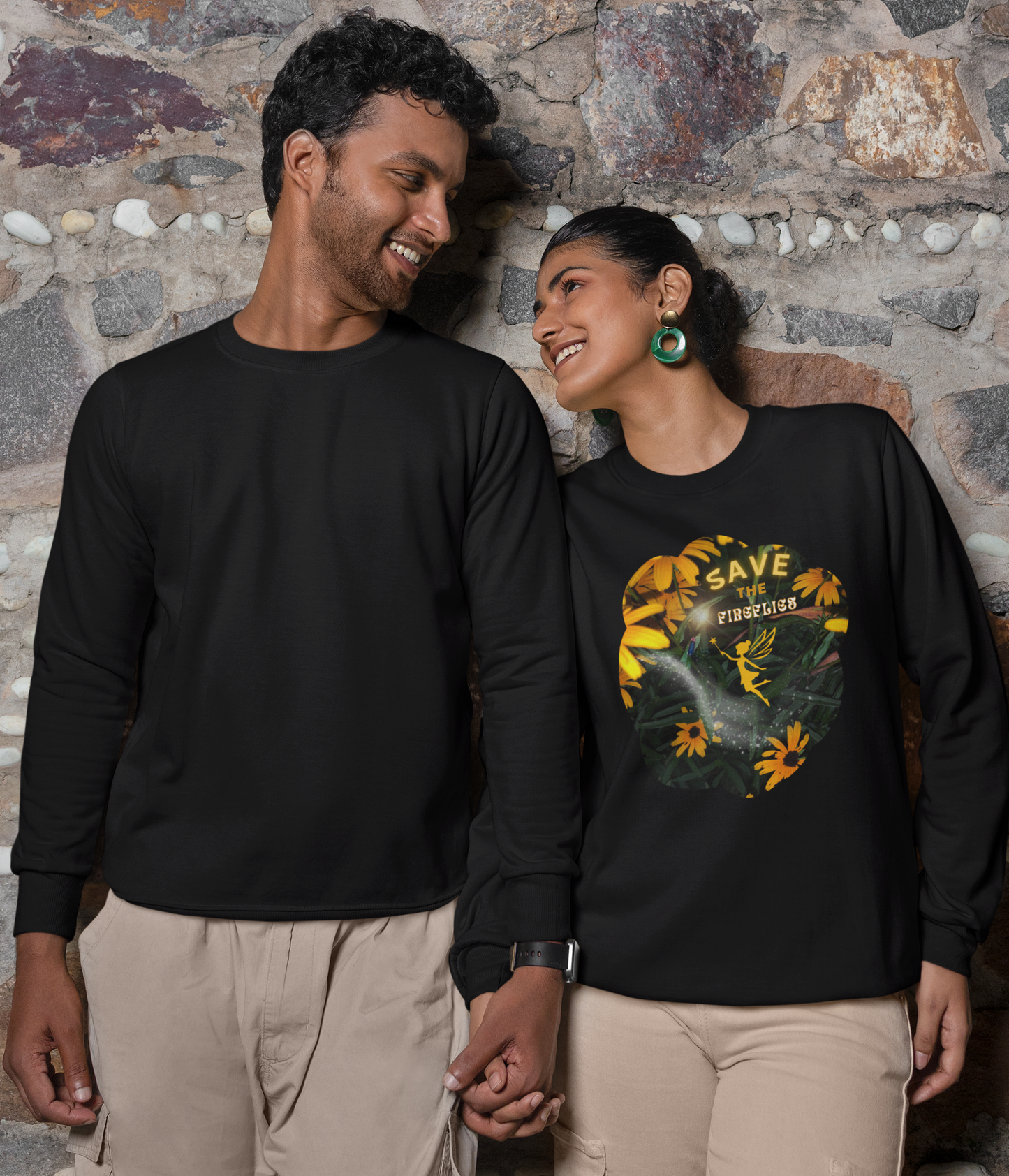 Fairy And Firefly Nature Inspired Sweatshirt - 'Save the Fireflies' Quote