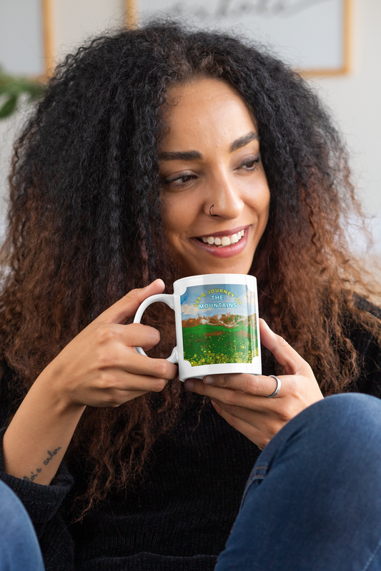 Mountains and Yellow Flowers Ceramic Mug